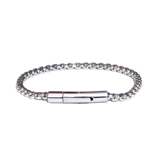 Jewelry :: Bracelets :: Cuff Bracelets :: Woven Wool Unisex Cuff Bracelet  with Checkerboard Geometric Pattern and Black Leather Snap Clasp